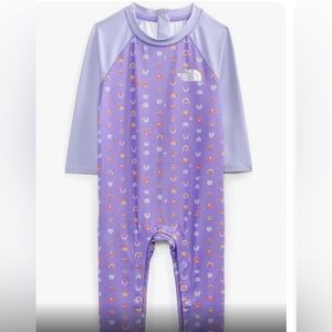 North face infant Sun One Piece.  6/12  months UPF 40+ Pop Purple Rainbows